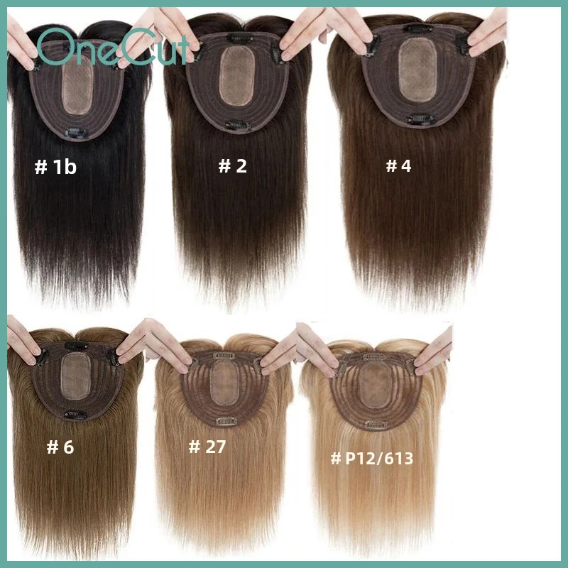 Clip In Hair Piece - Düz Ipek Üst Taban Topper İsviçre